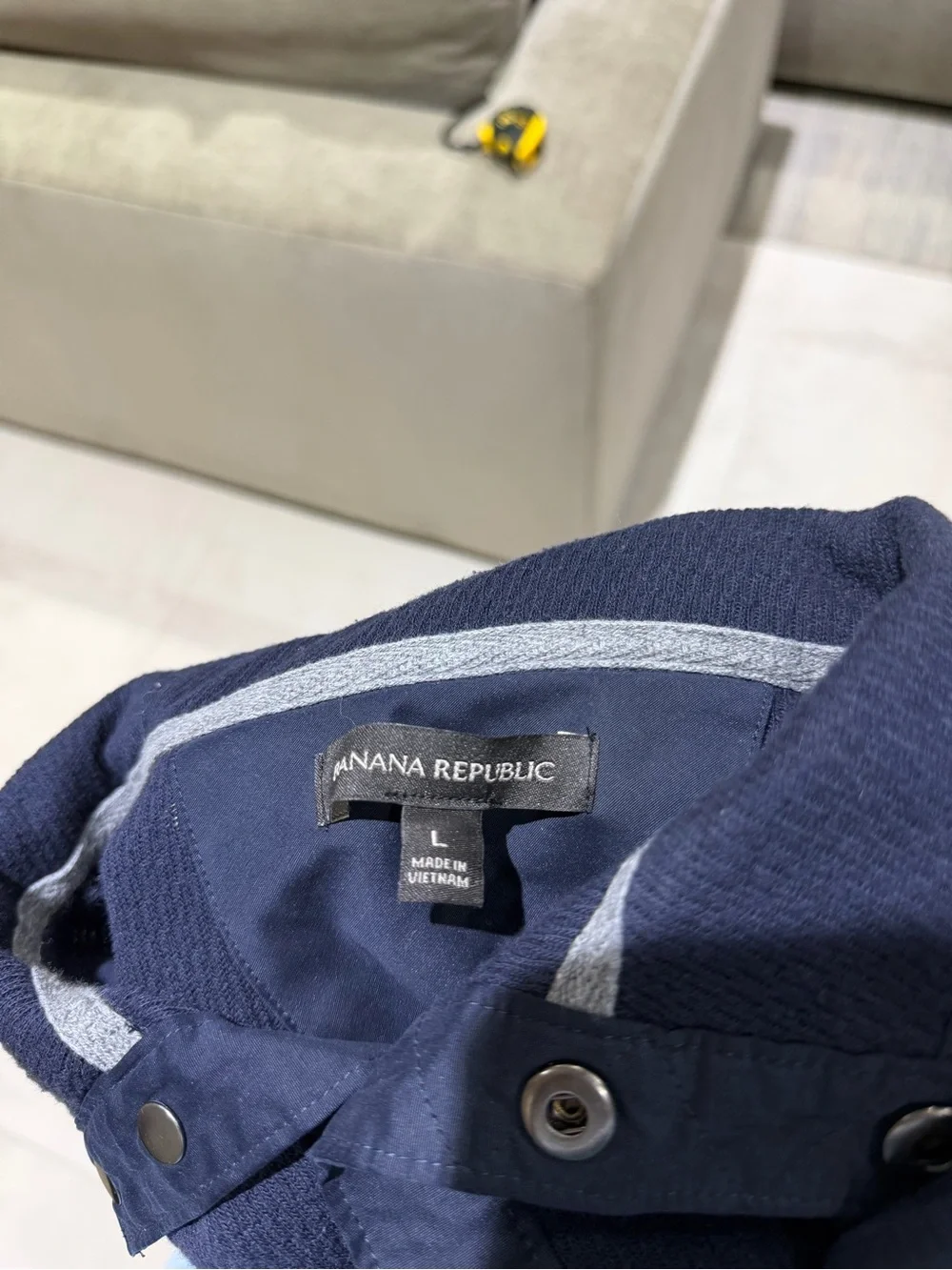 Banana Republic Navy Long-Sleeve Polo Knit